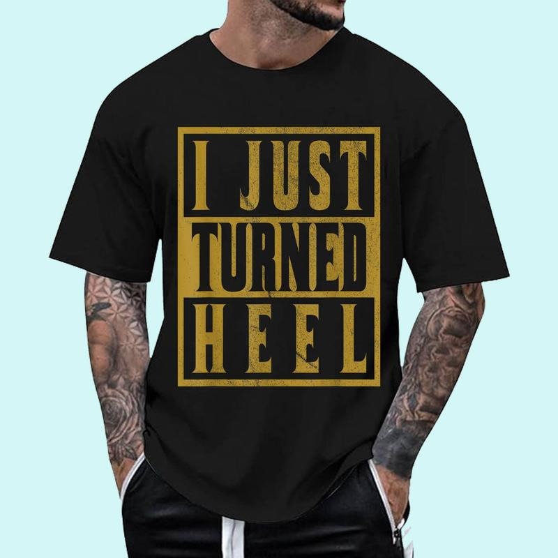 [Unisex Cotton Shirt] I Just Turned Heel - Pro Wrestling Retro Distressed T-Shirt Hoodie, Sweatshirt | HypeDripTees.com