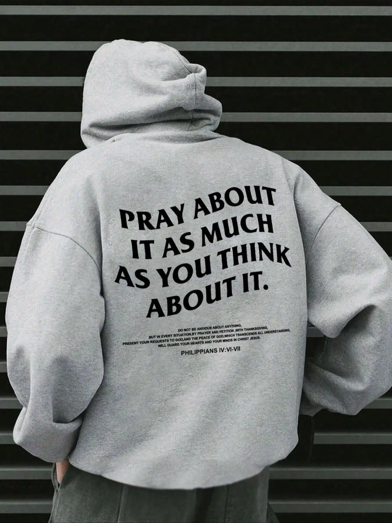 Unisex Men's Letter Print Drop Shoulder Hoodie, Fashion Casual Regular Fit Drawstring Pocket Hooded Sweatshirt for Daily...
