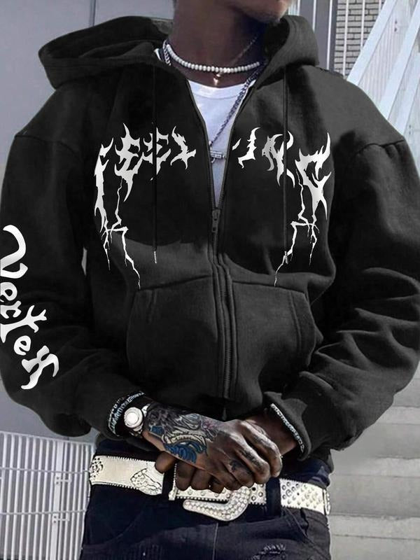 Letter Print Regular Fit Casual Long Sleeve Hooded Daily Clothes Spring & Fall Tops T-Shirts, Hoodie, Sweatshirt