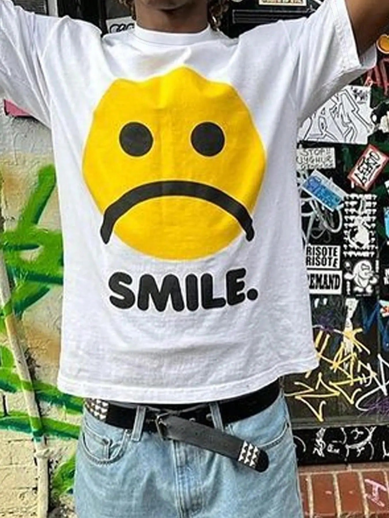 Plain Smile Face Print Round Neck Regular Fit Casual Short Sleeve Summer Top Daily Tropical T-Shirts, Hoodie, Sweatshirt