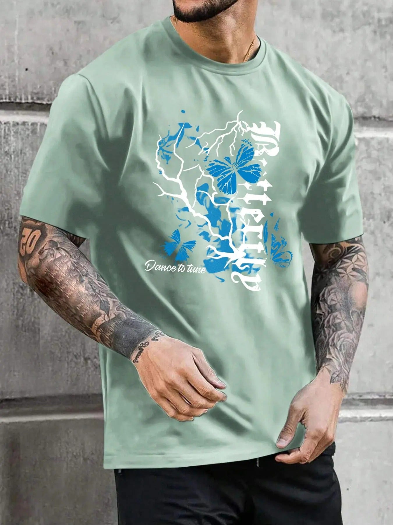 Unisex Regular Fit Graphic Round Neck Tee, Men's Letter Print Short Sleeve T-Shirt, Street Fashion Casual Top for Summer...