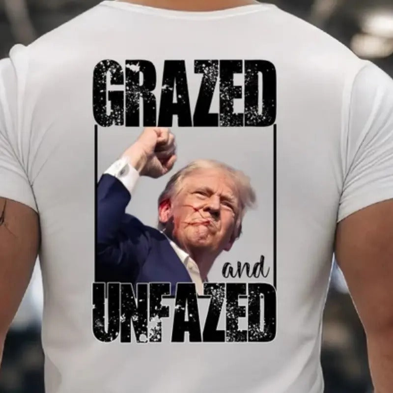 Grazed Unfazed Assassination Attempt Donald Trump Fist Pumping Trump Bleeding Trump PA Rally MAGA Thats My President Gangster Two Sides T-Shirts, Hoodie, Sweatshirt