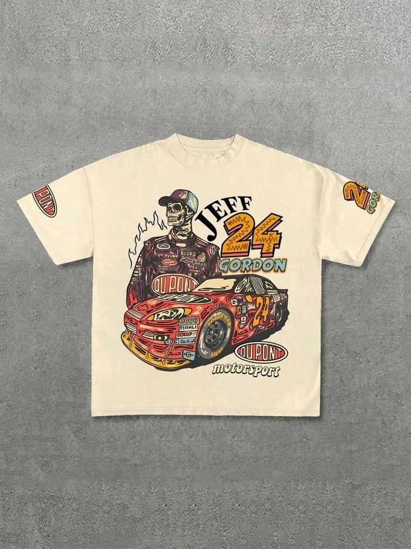 'S Car Print Round Neck Regular Fit Casual Short Sleeve Daily Top All Seasons T-Shirts, Hoodie, Sweatshirt