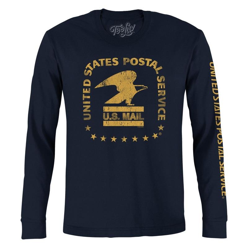 United States Postal Service Eagle Logo Long Sleeve T-Shirt - Navy Blue Hoodie, Sweatshirt | HypeDripTees.com