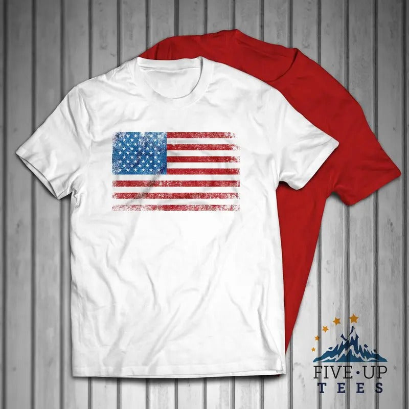 United States of America Flag Patriotic Men's T-shirt Casual Crewneck Hoodie, Sweatshirt | HypeDripTees.com