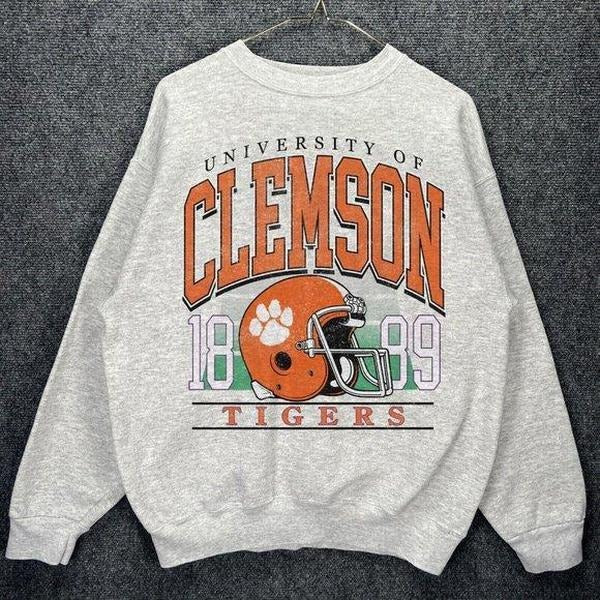 University of Clemson 1889 Crewneck Sweatshirt Clemson Tigers T-Shirts, Hoodie | HypeDripTees.com