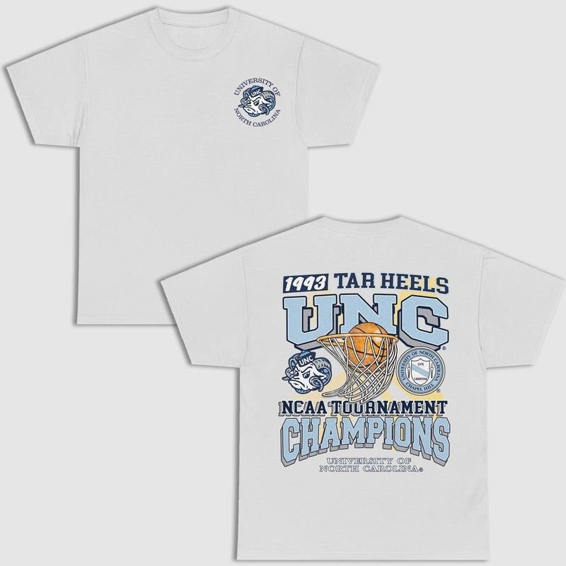 University of North Carolina Tournament Champs Ncaa 2face T-shirt, Graphic Vintage Sports Tees Summer Shirts for Men,...