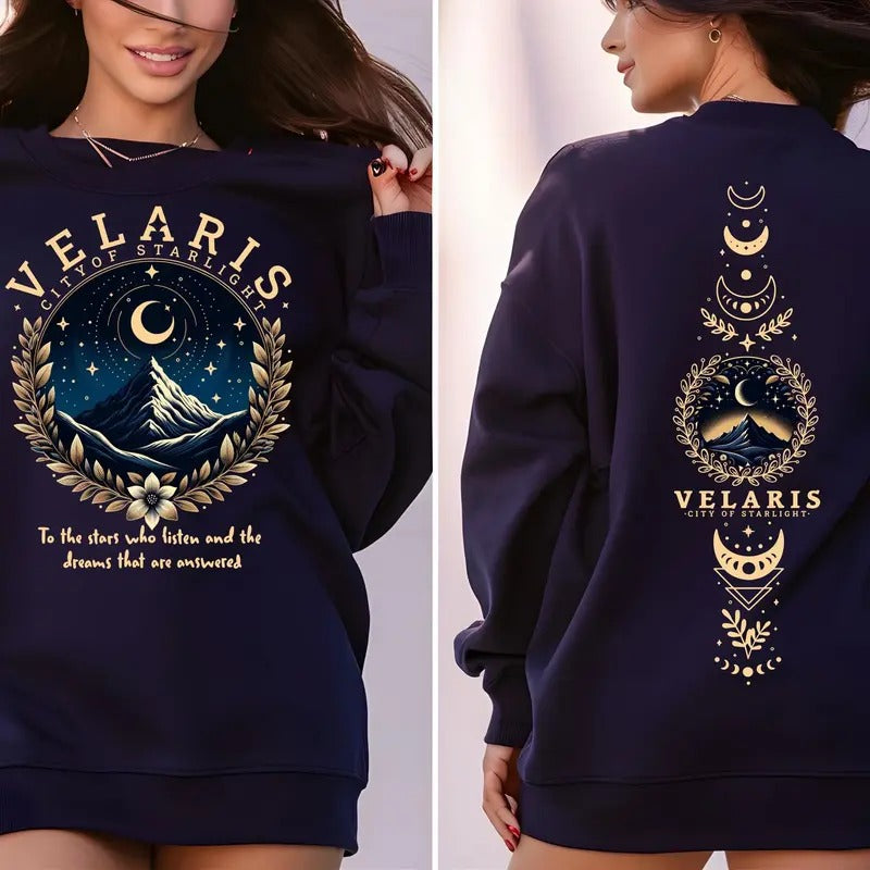 [Up To 5XL] Velaris Acotar Sweatshirt Velaris City Of Starlight The Night Court Shirtsjm Merch Shirtcourt Of Dreamsrhysandcassianhorns And Roses