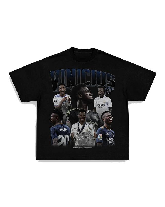 VINICIUS JR TEE Print Short Sleeve T-Shirt Casual Menswear Soft Top Soccer Underwear Man Streetwear Tshirt Shortsleeve...