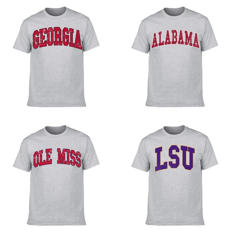VINTAGE COLLEGE ARCH BLOCK LETTER T-SHIRTS UNISEX SPORTSWEAR FOOTBALL UNIVERSITY GRAPHIC TEE TSHIRT Hoodie, Sweatshirt