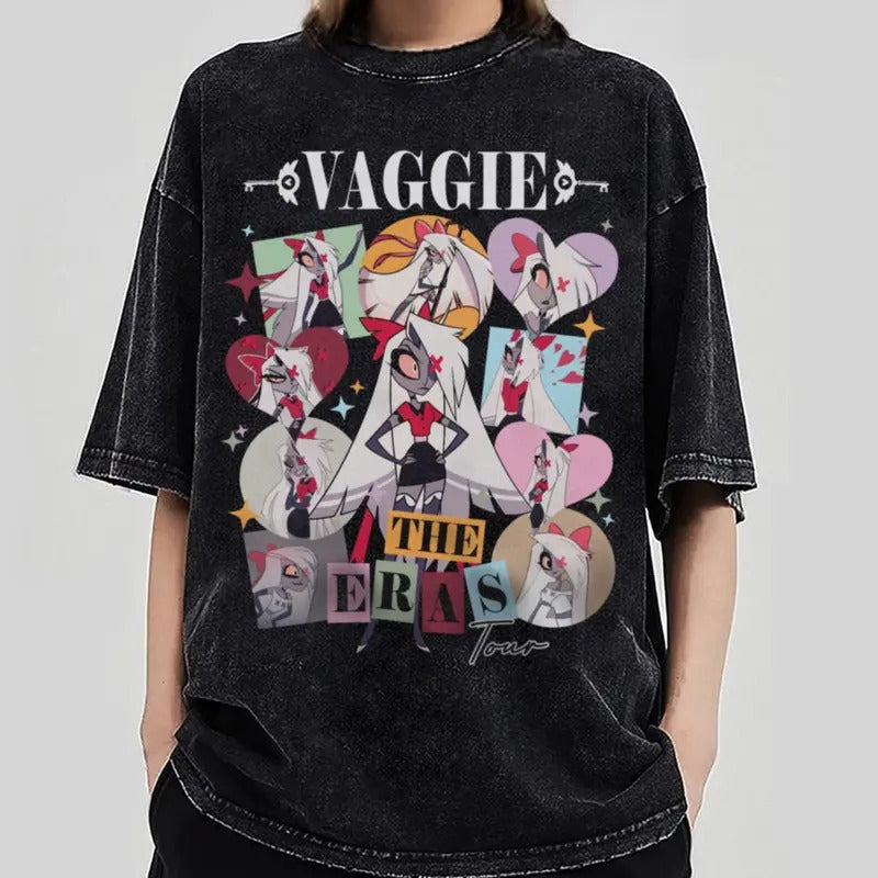 Vaggie Hazbin Hotel The Eras Tour T-Shirt, Vaggie Lesbian Shirt, Vivziepop Hazbin Hotel T-Shirt, Helluva Boss T-Shirt,...
