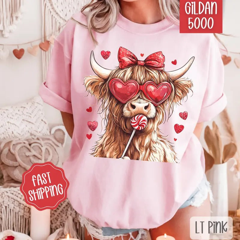 Valentine Cow Shirt Gildan Cute Plus Sizes T-Shirts, Hoodie, Sweatshirt