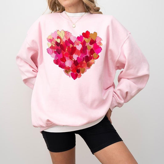 Valentine Day Heart Brushstroke Sweatshirt, Valentine Sweatshirt, Valentines Day Sweatshirt, xoxo Sweatshirt, Valentine Sweatshirt, Coquette Valentine Sweatshirt