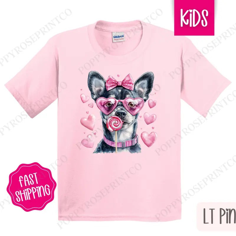 Valentine Heeler Kids Shirt - Valentine's Day Children's Tshirt - Cute Youth Tee Gildan Hoodie, Sweatshirt | HypeDripTees.com