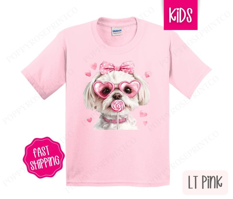 Valentine Maltese Kids Shirt - Valentine's Day Children's Tshirt