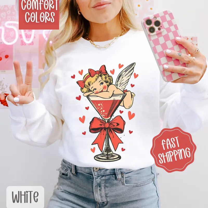 Valentine Sweatshirt Comfort Colors, Valentine's Day Women's Crewneck, Holiday Women's Sweater valentine sweatshirt...