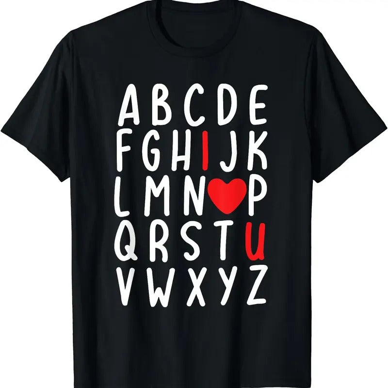 Valentine's Day ABC I Love You Heart Teacher Boys T-Shirt, Unisex Cotton Tee Gifts Hoodie, Sweatshirt | HypeDripTees.com