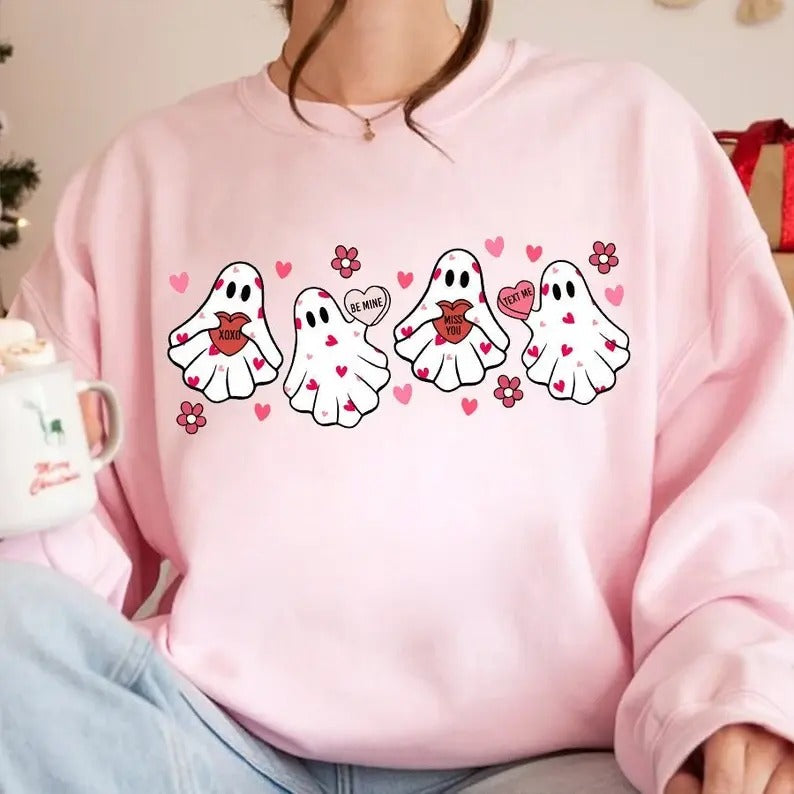 Valentine's Day Ghost Shirt Sweatshirt, Hoodie, T-Shirt | HypeDripTees.com