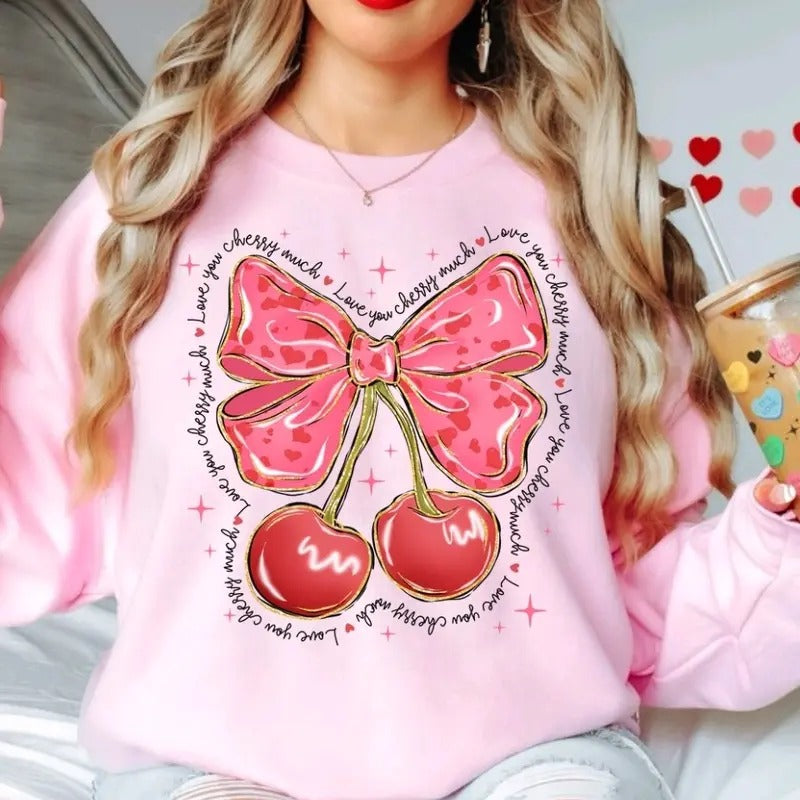 Valentines Day I love you cherry much - Sweatshirt T-Shirts, Hoodie | HypeDripTees.com