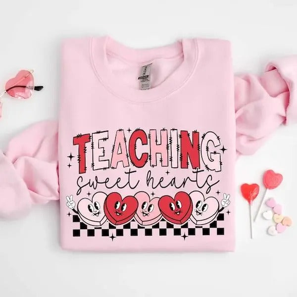 Valentines Day Teacher Sweatshirt, Teaching Sweethearts Teacher Shirts, Teacher Valentines Day Gift,Love Teacher...