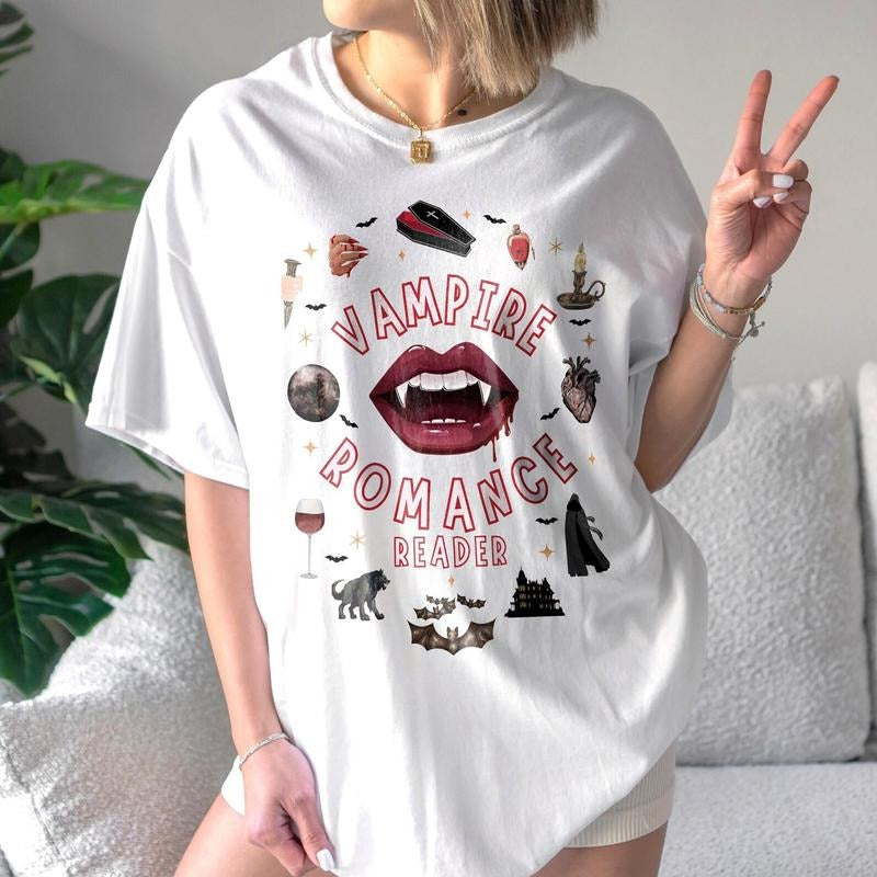 Vampire Shirt, Romance Book Lover Shirt, Gift For Women, Dark Romance, Dark Academia, Booktok Bookish Club Bookworm...