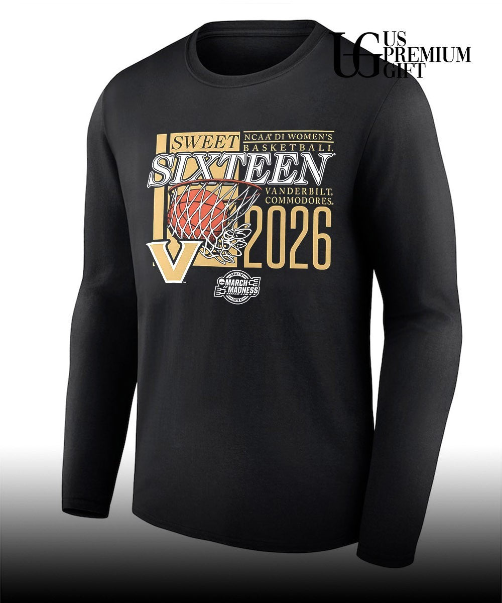 Vanderbilt Commodores Sweet Sixteen NCAA 2026 Division 1 Women’s basketball March Madness shirt