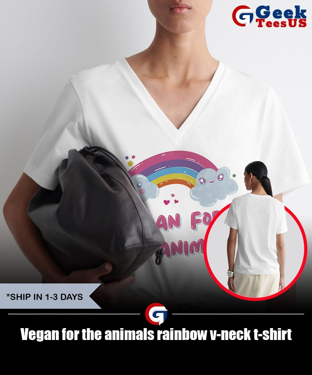Vegan for the animals rainbow shirt