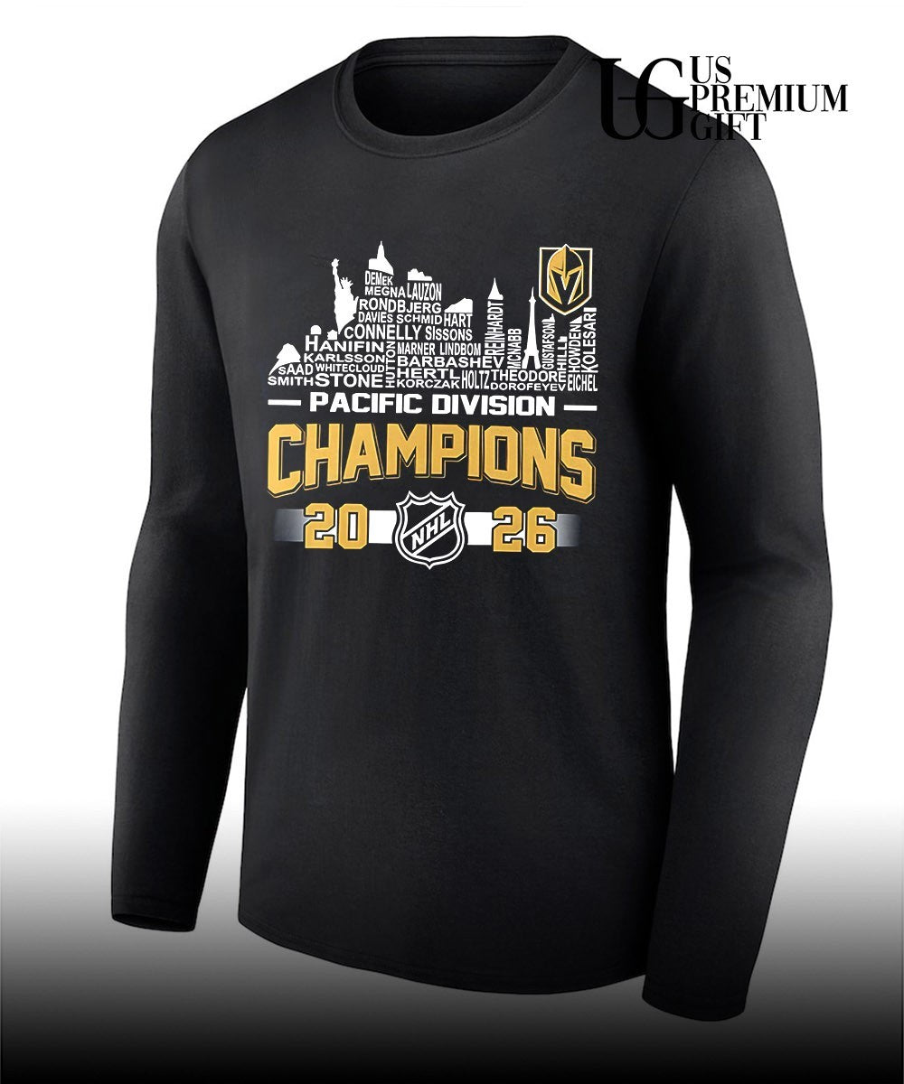 Vegas Golden Knights 2026 Pacific Division Champions Roster shirt