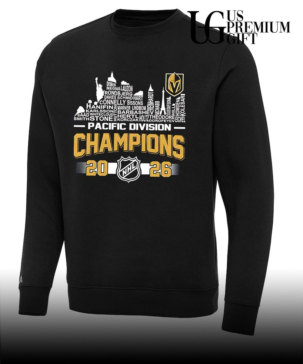 Vegas Golden Knights 2026 Pacific Division Champions Roster shirt