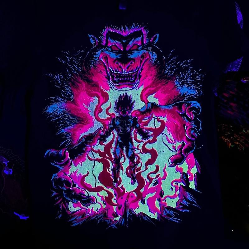 Vegeta fuego shirt Casual Cotton Black Tshirt Hoodie, Sweatshirt | HypeDripTees.com