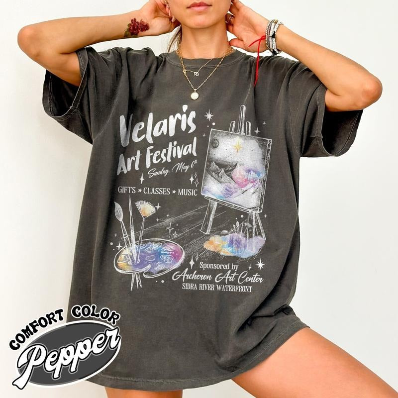 Velaris Art Festival Comfort Color Shirt, Acotar Night Court Shirt Hoodie, Sweatshirt | HypeDripTees.com