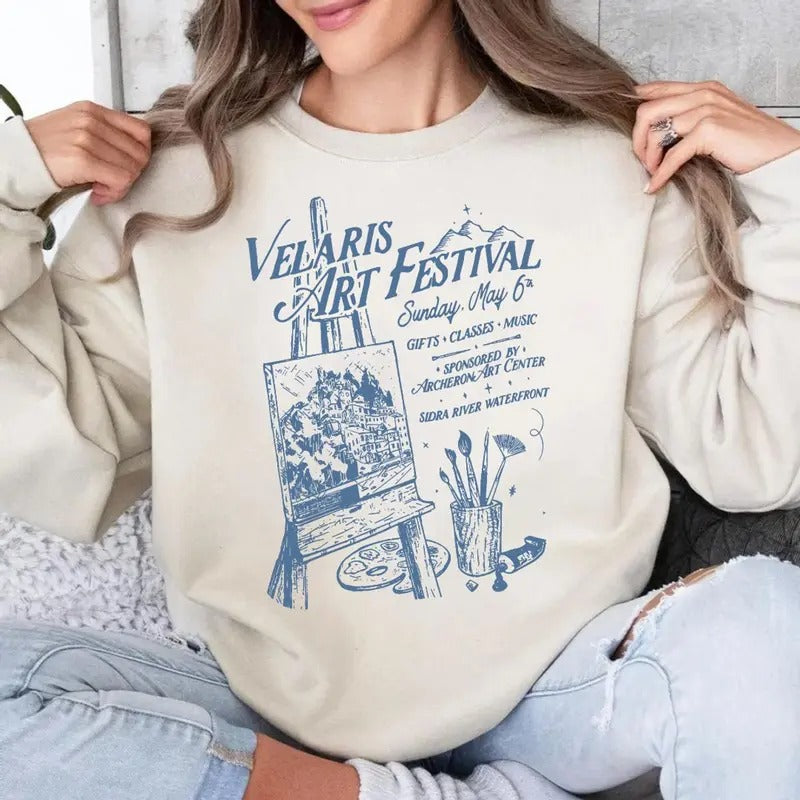 Velaris Art Festival Shirt, Acotar Night Court, Throne Of Glass Tee, Crescent City Fan, Sjm Merch Velaris Bookish, Unisex...