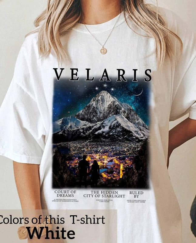 Velaris City Of Starlight T-Shirt, ACOTAR Tee, Retro Velaris Shirt, Unisex House Of Wind Book Clothing,Night Court Sarah...