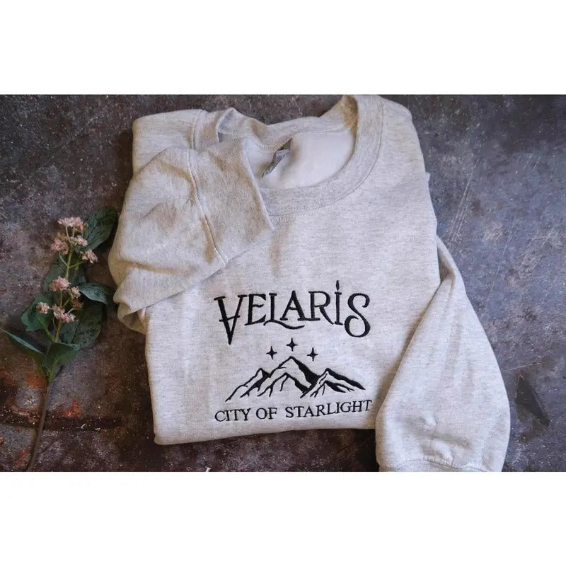 Velaris Embroidered Shirt,Velaris City Of Starlight Embroidered Sweatshirt,The Night Court Shirt,SJM sweater,City of Starlight,ACOTAR Shirt