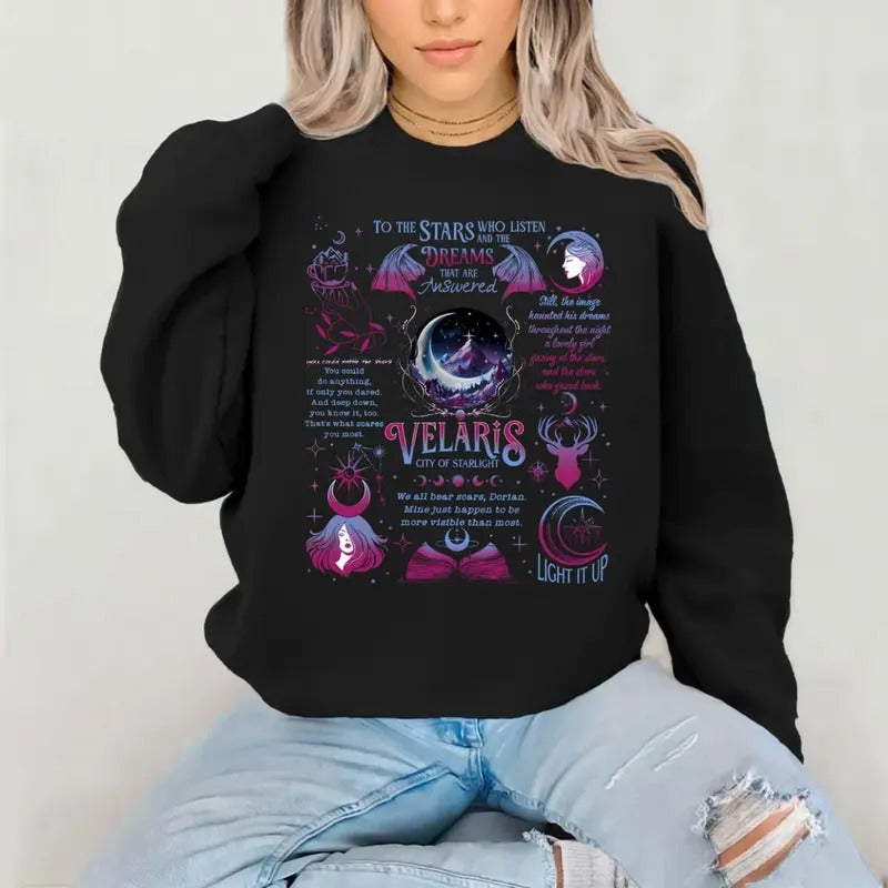 Velaris Tee, Velaris City Of Starlight Tshirt, The Night Court, Sjm Merch Shirt, City Of Starlight Sweater, Acotar Hoodie, Acotar Velaris Pullover Tee