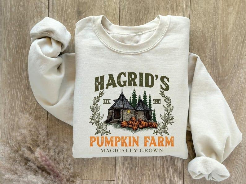 Ver2 Hagrid's Pumpkin Patch Sweatshirt, Fall Halloween pumpkin crewneck T-Shirts, Hoodie | HypeDripTees.com
