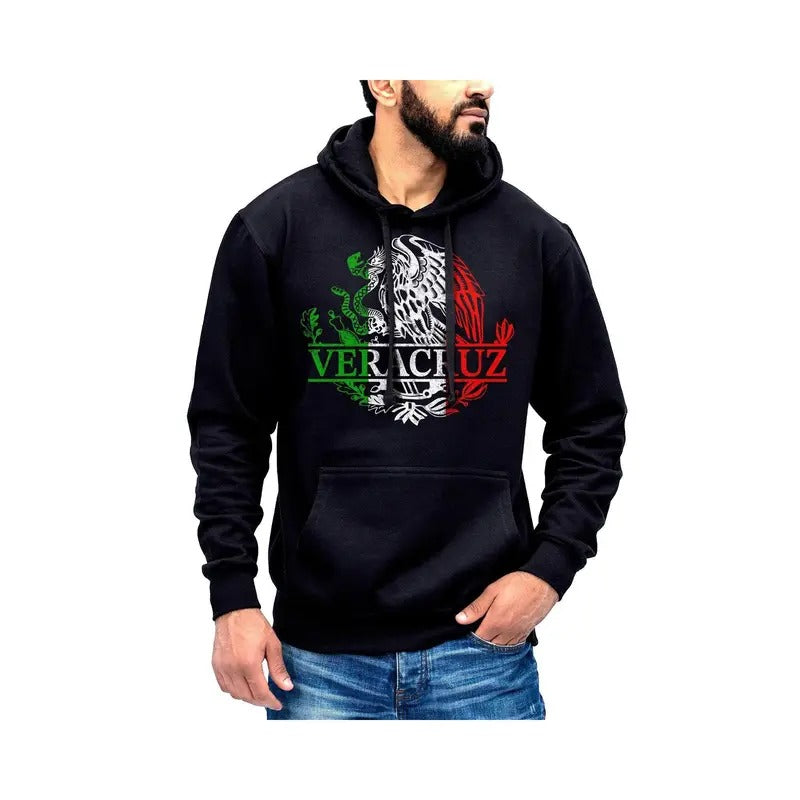 Veracruz Mexico Eagle Emblem Hoodie Sweatshirt Cotton Fabric T-Shirts | HypeDripTees.com