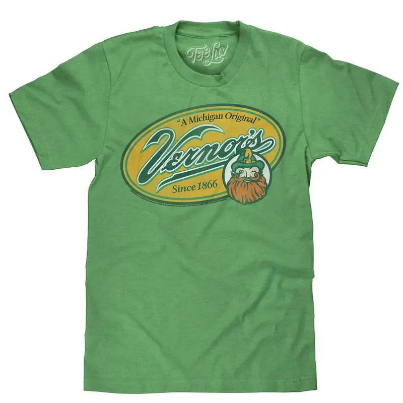 Vernor's Ginger Ale Michigan Original T-Shirt - Heather Kelly Green graphic tee Hoodie, Sweatshirt | HypeDripTees.com