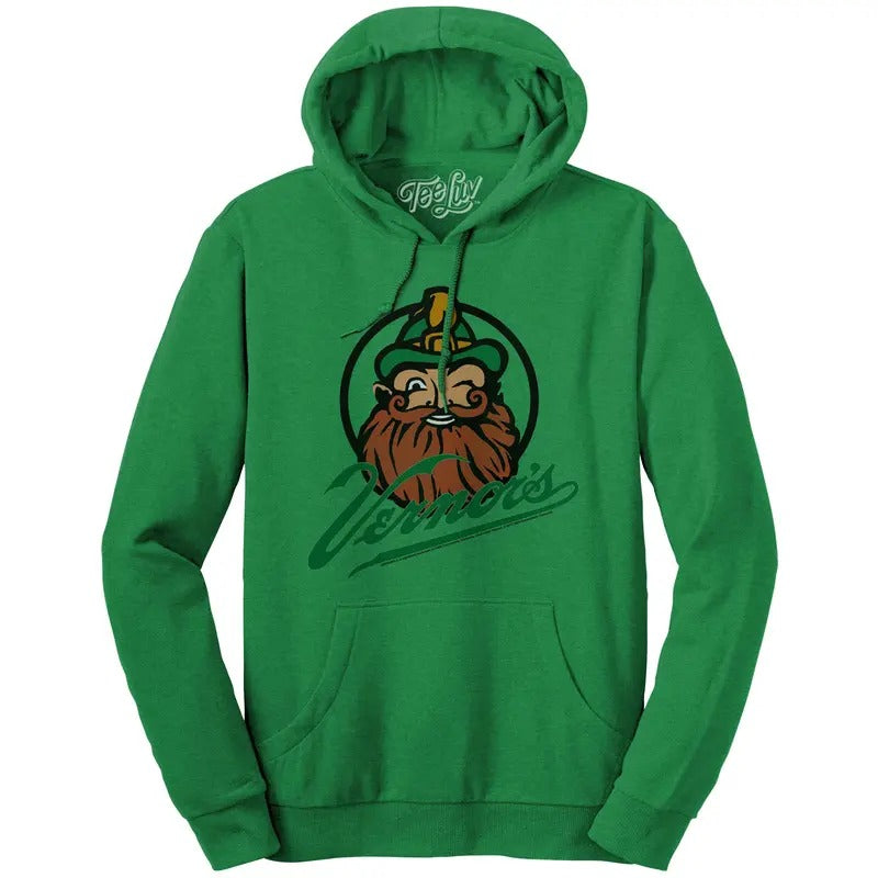 Vernor's Ginger Ale Woody Gnome Hooded Sweatshirt - Kelly Green T-Shirts, Hoodie | HypeDripTees.com