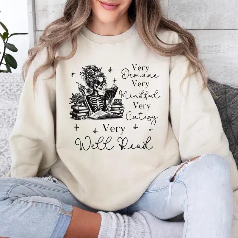 Very Demure Cutesy Reader Sweatshirt Gift Reader Sweatshirt Book Lover Gift for Reading Lover Bookish Gift Shirt for Book...
