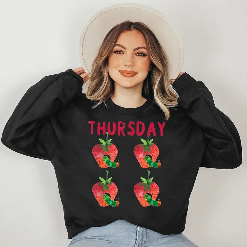 Very Hungry Caterpillar Thursday Fruits Birthday Caterpillar Sweatshirt T-Shirts, Hoodie | HypeDripTees.com