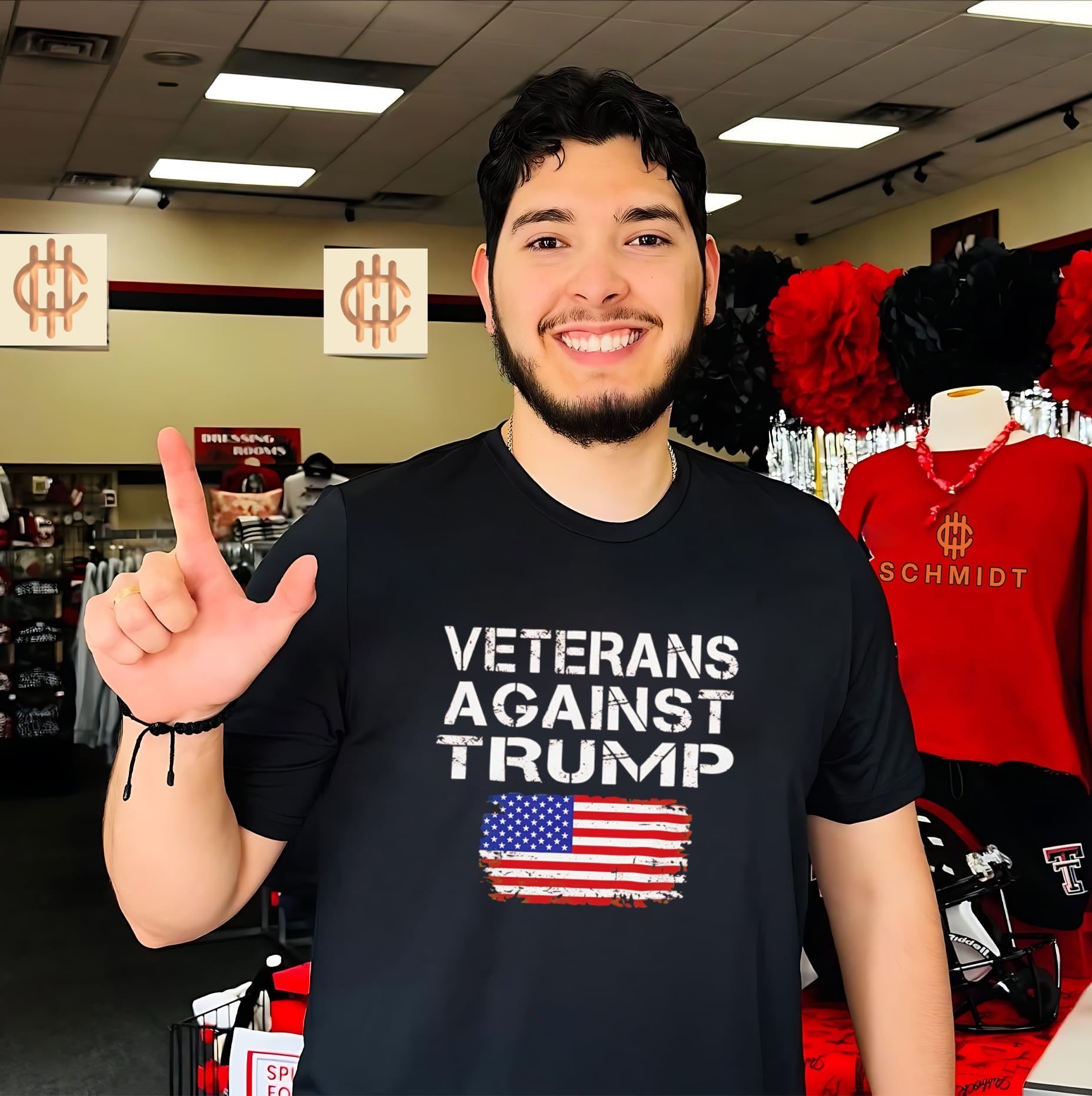 Veterans Against Trump USA flag shirt