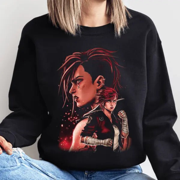 Vi Arcane, League of Legends Anime Sweatshirt_Sweatshirt Gift For Woman and Man Unisex Sweatshirt T-Shirts, Hoodie