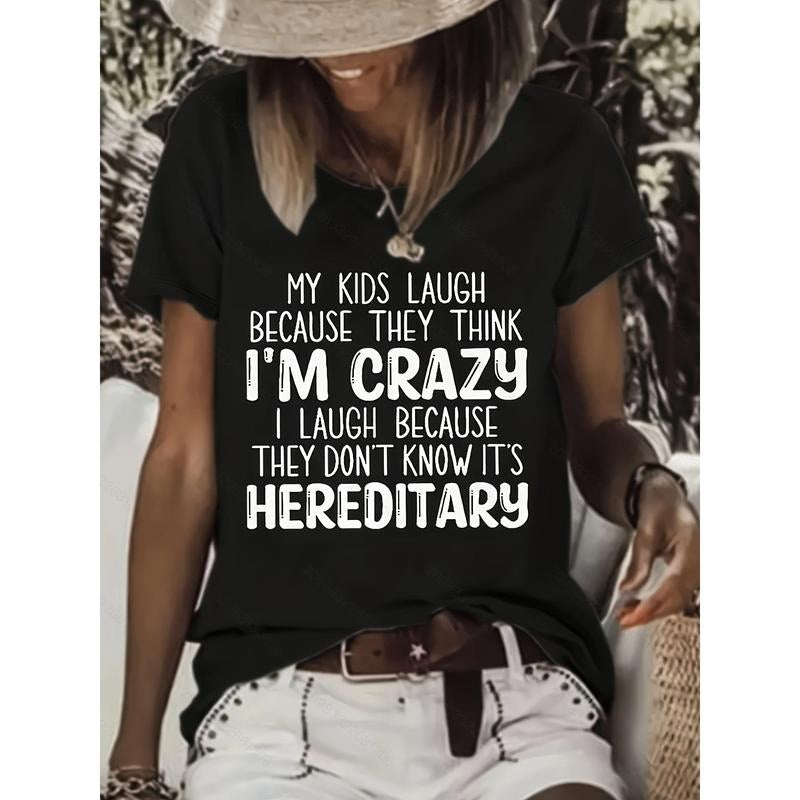 Vibrant Letter Print Crew Neck T-Shirt - Soft, Breathable, Short Sleeve Design for Spring & Summer