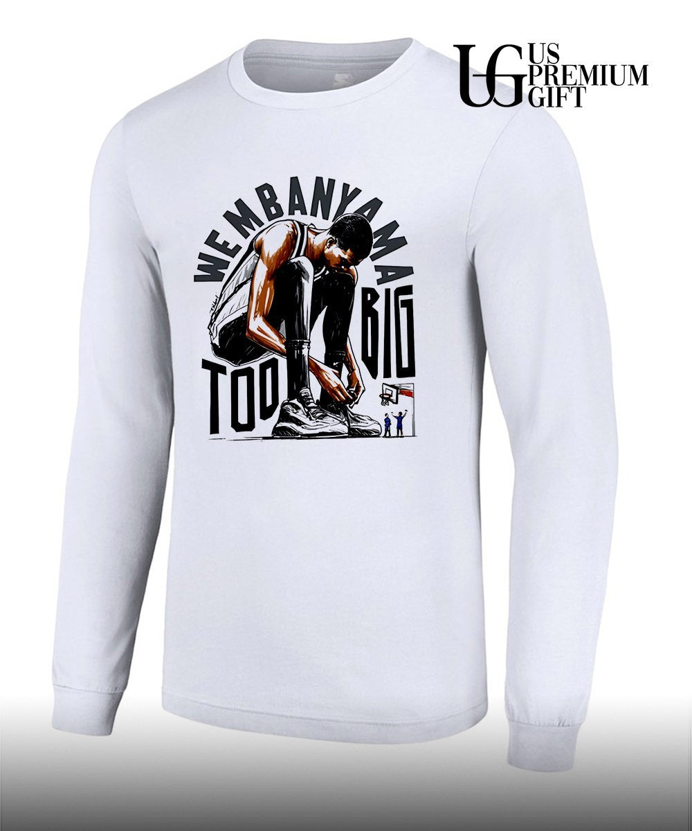 Victor Wembanyama San Antonio Spurs Basketball Too Big art cartoon shirt