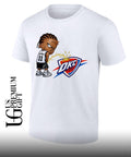 Victor Wembanyama San Antonio Spurs peeing on Oklahoma City Thunder logo shirt