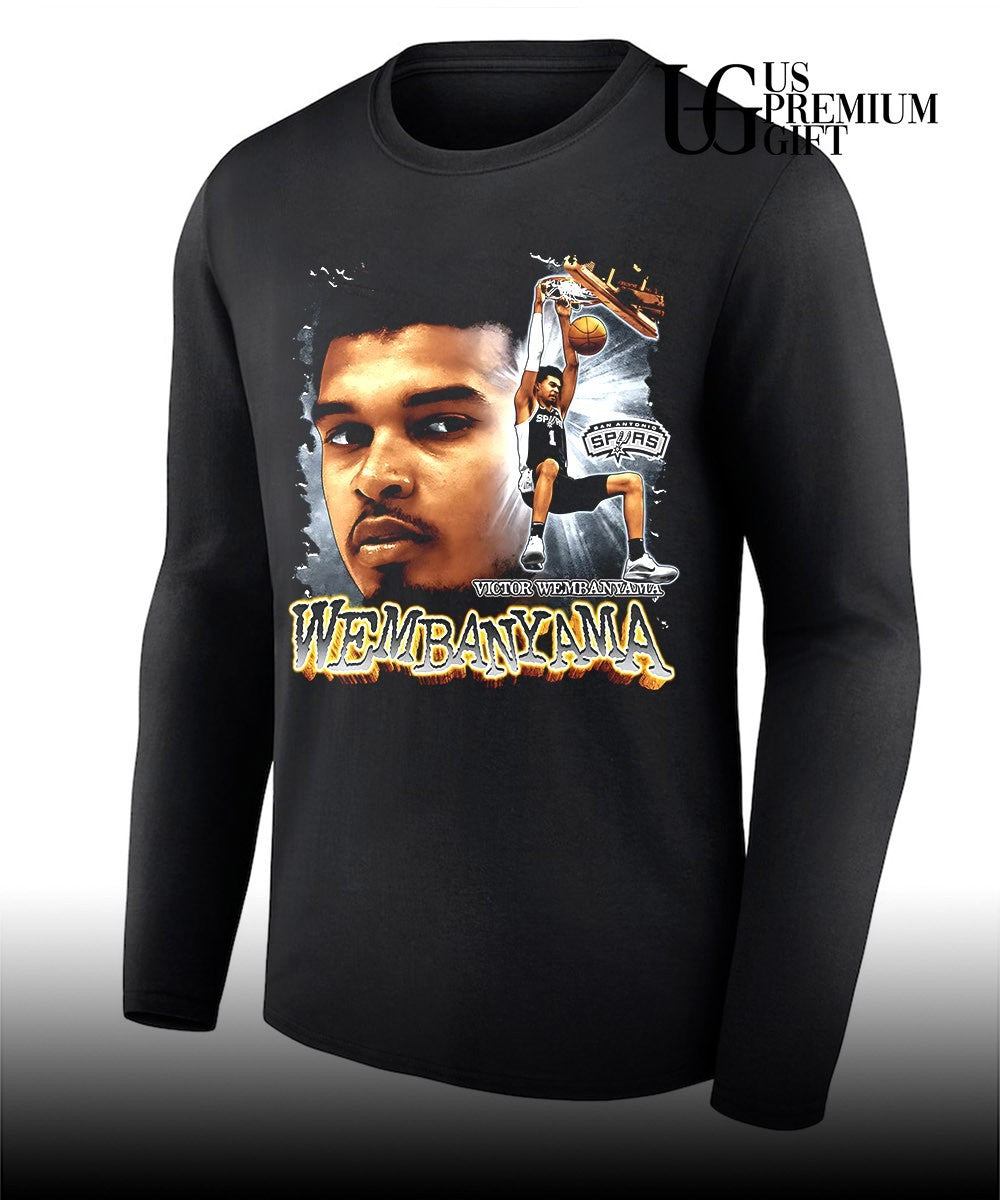 Victor Wembanyama player San Antonio Spurs Wembanyama portrait dunk shirt