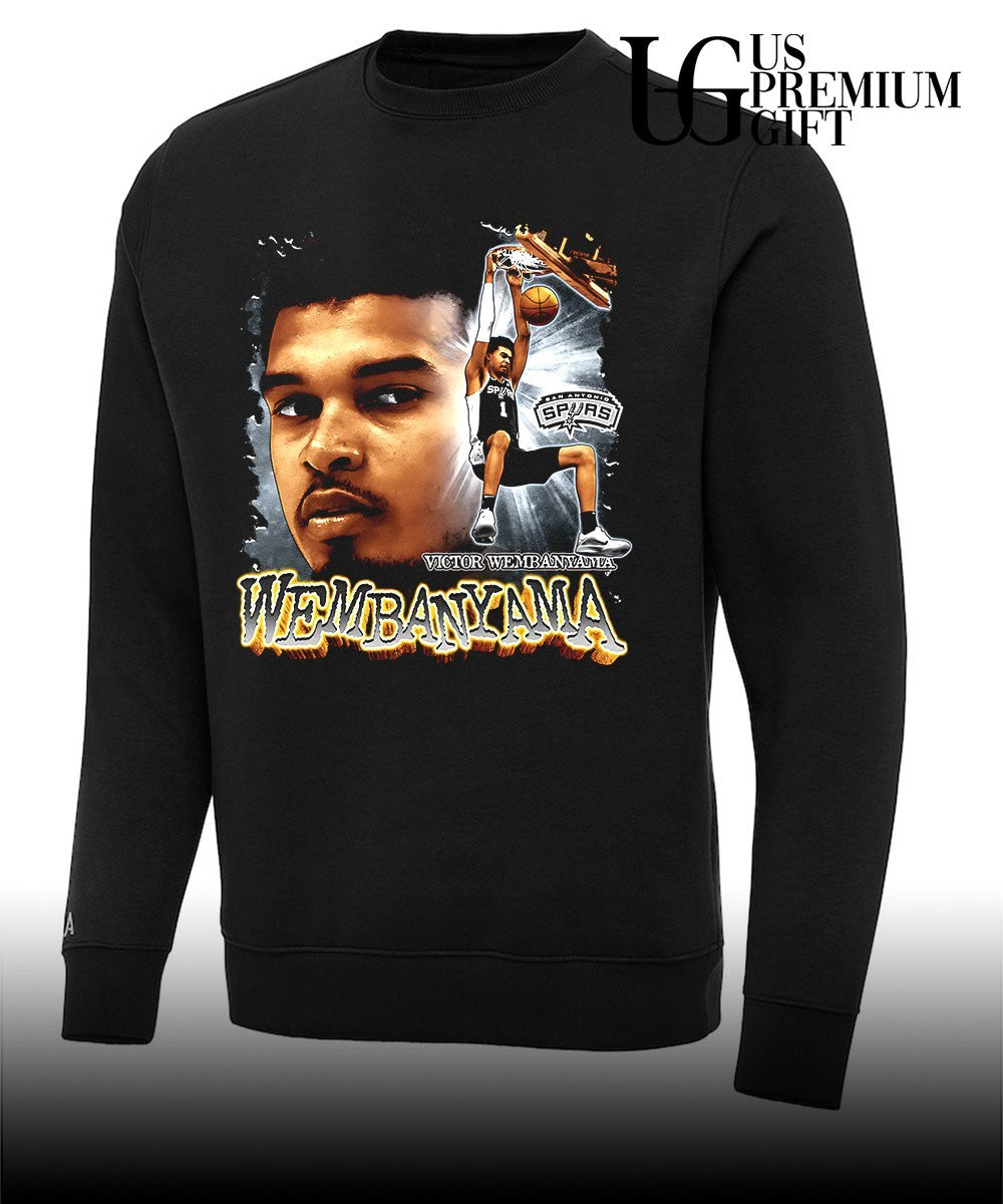 Victor Wembanyama player San Antonio Spurs Wembanyama portrait dunk shirt