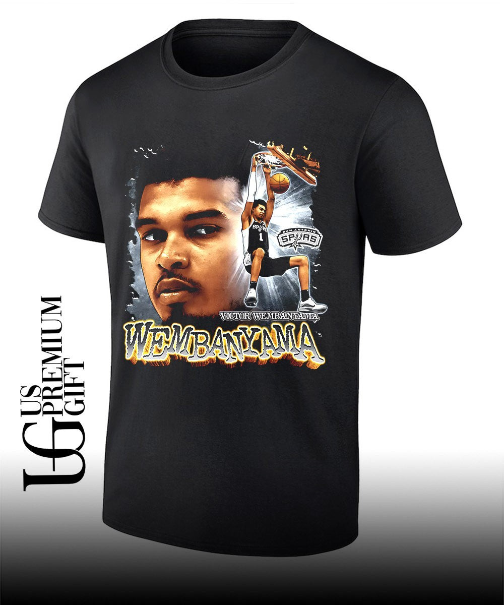 Victor Wembanyama player San Antonio Spurs Wembanyama portrait dunk shirt