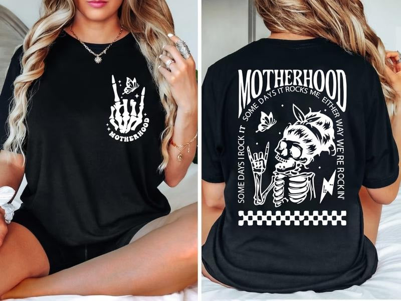 Victoria Maxwell, Motherhood Sometimes I Rock It Sometimes It Rocks Me Shirt, Mama Shirt, Mom Shirt, Rocker Mom Gifts,...